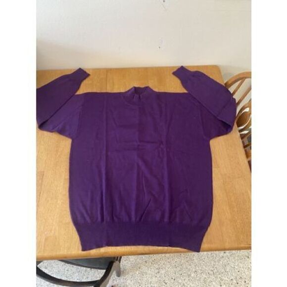 Vintage Tricots St Raphael Womens Size XL Purple 100% Pure Wool Sweater SZ XL - Picture 3 of 6